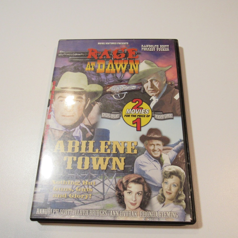 Abilene Town Rage At Dawn Double Feature Western Movies DVD Randolph‎ Scott